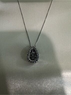 Teardrop Halo Diamond Necklace